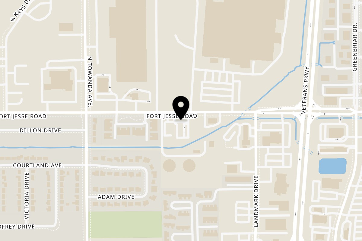 Map showing the location of Firehouse Pizza Fort Jesse Rd on 1525 Fort Jesse Rd in Normal